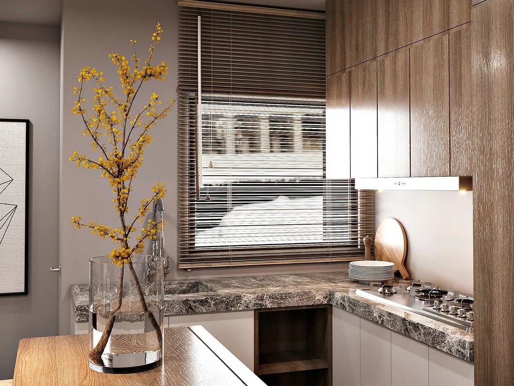 大理石高級灰搭配裝飾，橫豎都有范