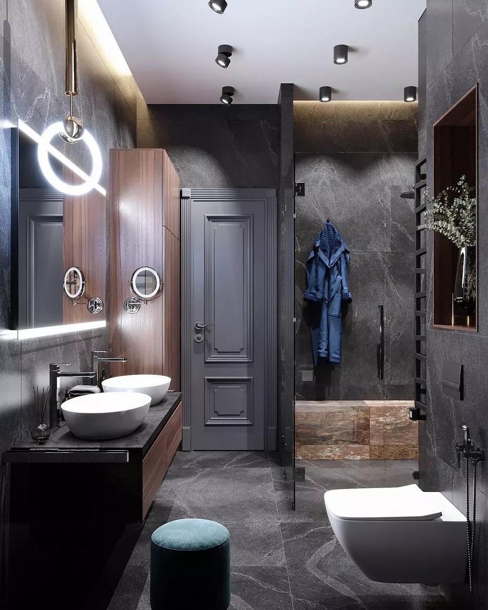 大理石高級灰搭配裝飾，橫豎都有范