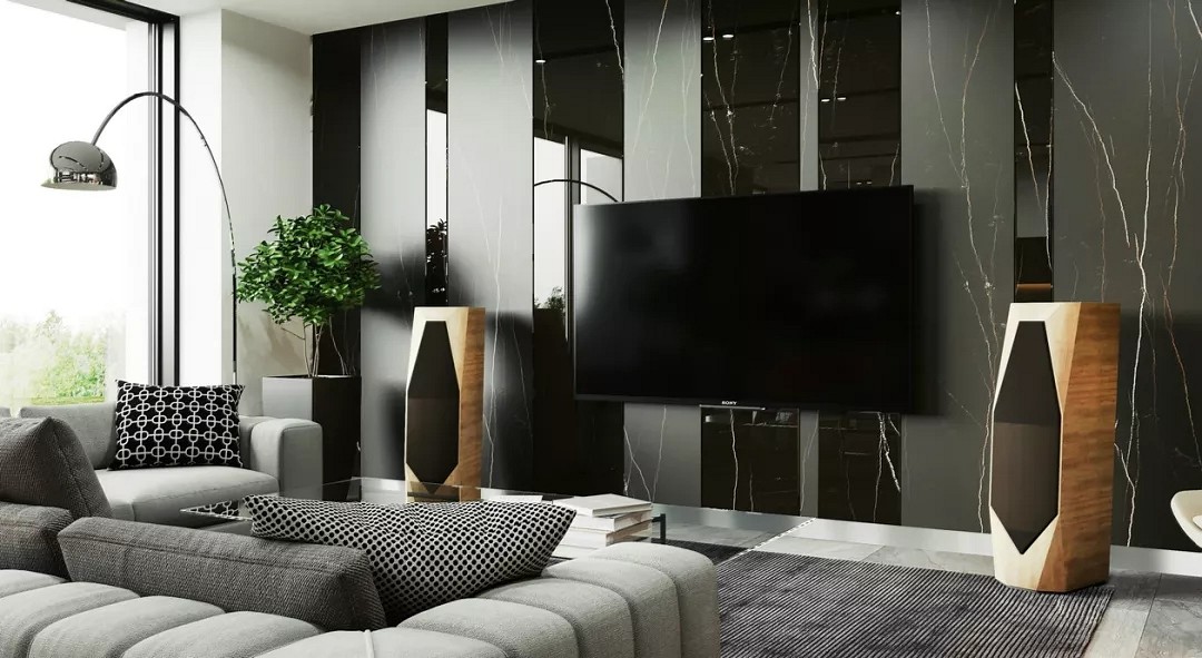 大理石高級灰搭配裝飾，橫豎都有范