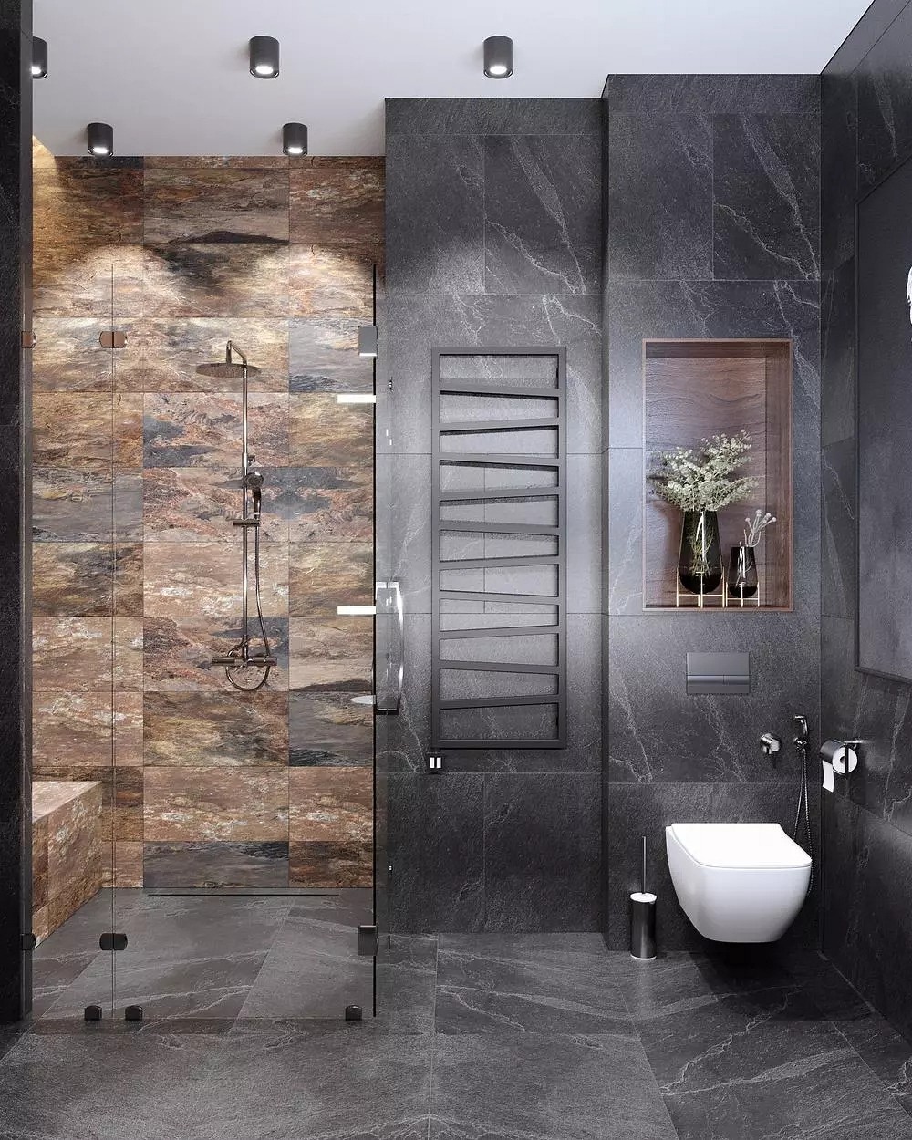 大理石高級灰搭配裝飾，橫豎都有范