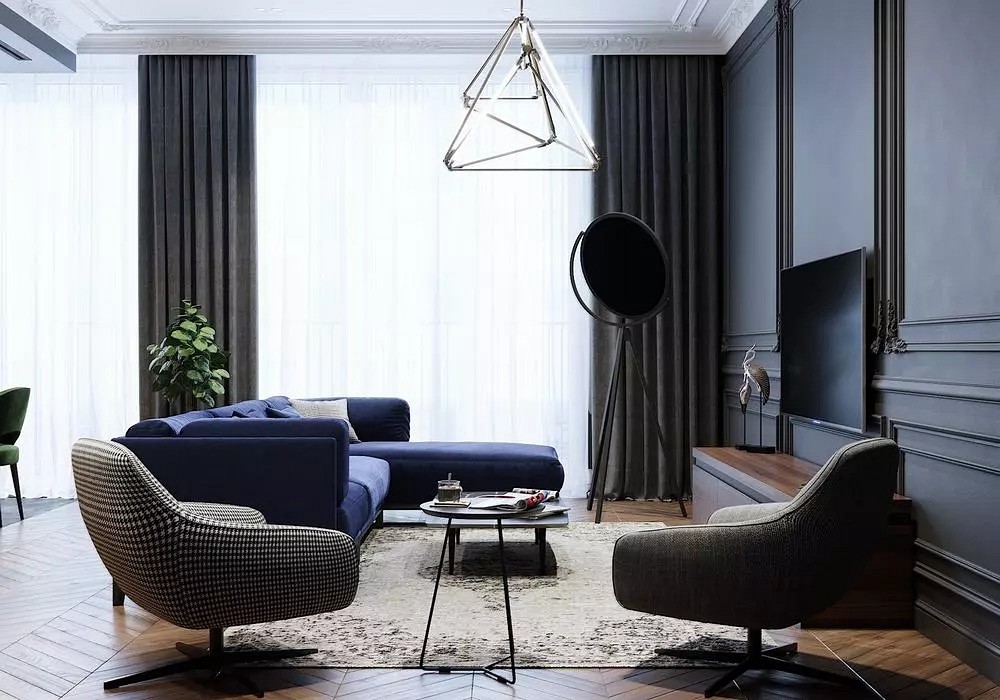 大理石高級灰搭配裝飾，橫豎都有范