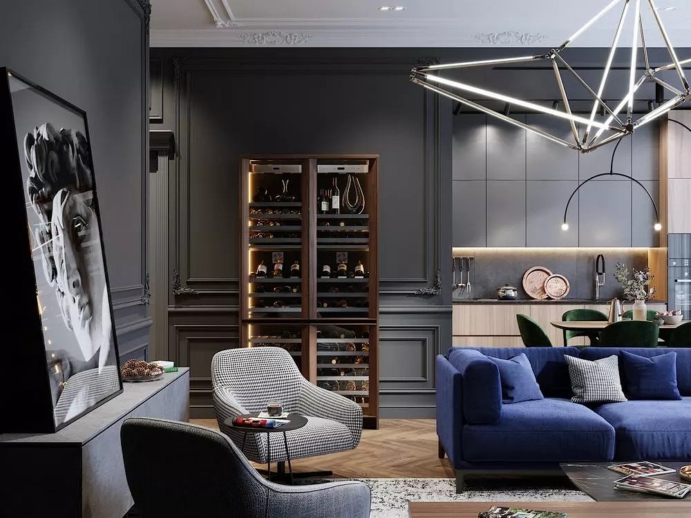 大理石高級灰搭配裝飾，橫豎都有范