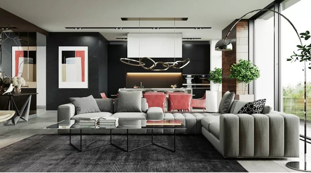 大理石高級灰搭配裝飾，橫豎都有范