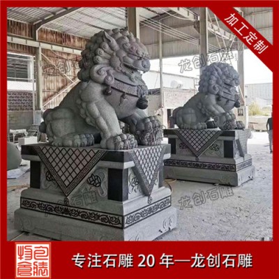 景區入口石雕獅子一對價格