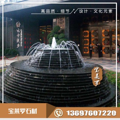 黑金沙花崗巖石雕景觀水景石 會(huì)所景觀流水石擺件