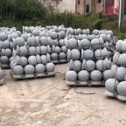 廣場圓石球批發 衡陽市芝麻灰 車止石球  擋車石柱子