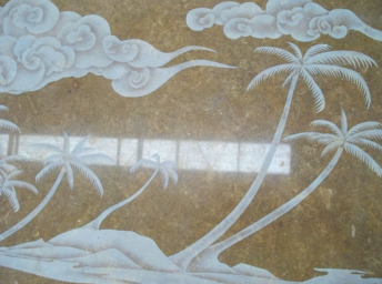 石材加工:石材表面文章之八——噴砂面 石材表面噴砂面加工