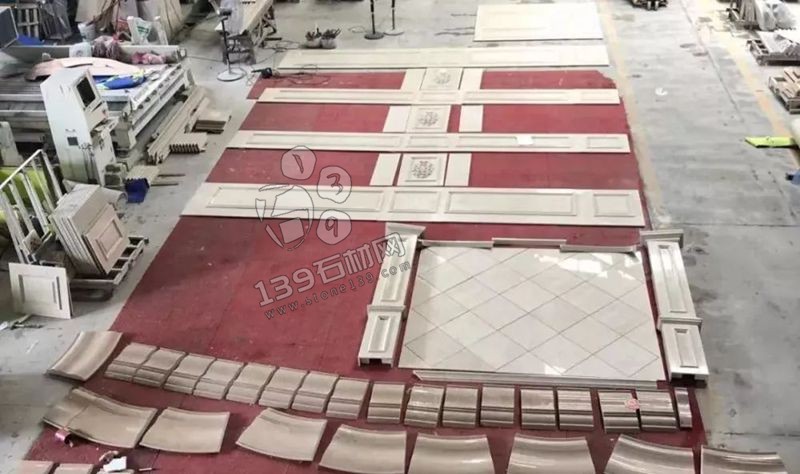 奧特曼米黃大理石羅馬背景墻排版過程賞析！