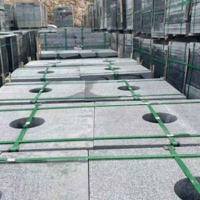 河南芝麻灰內鄉花崗巖 打圓孔異形