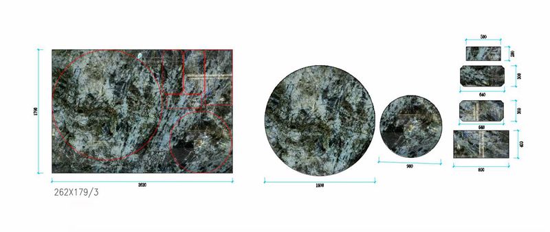 藍翡翠奢石餐桌